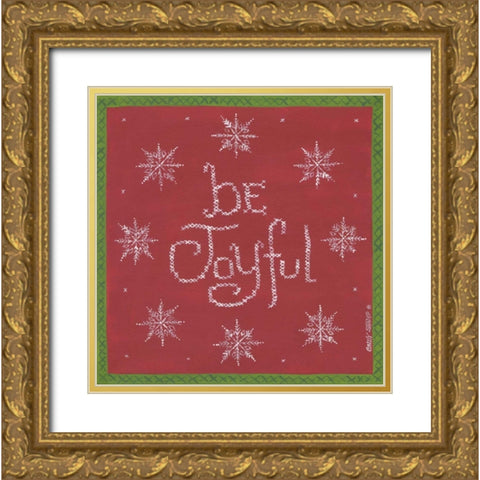 Be Joyful Gold Ornate Wood Framed Art Print with Double Matting by Shamp, Cindy