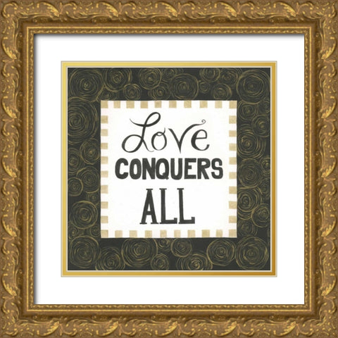 Love Conquers All Gold Ornate Wood Framed Art Print with Double Matting by Shamp, Cindy