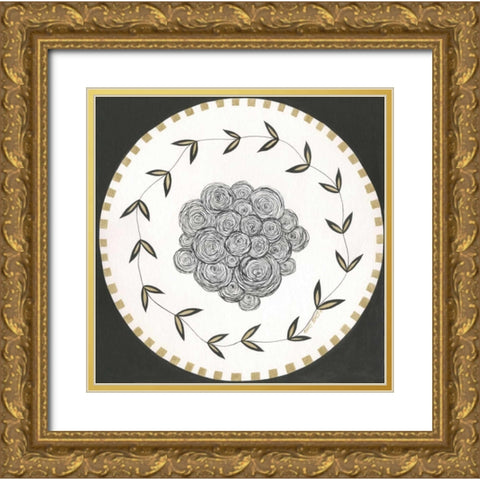 Roses Gold Ornate Wood Framed Art Print with Double Matting by Shamp, Cindy