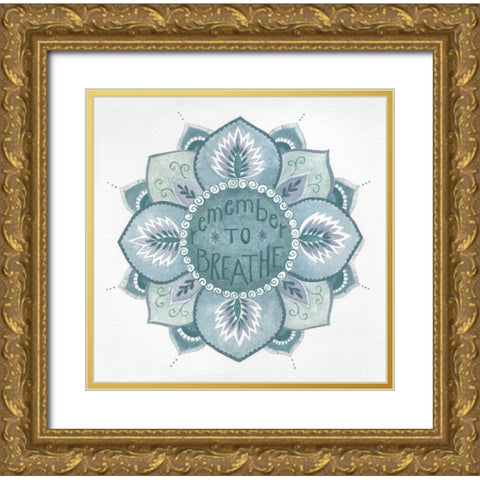 Breathe Gold Ornate Wood Framed Art Print with Double Matting by Shamp, Cindy