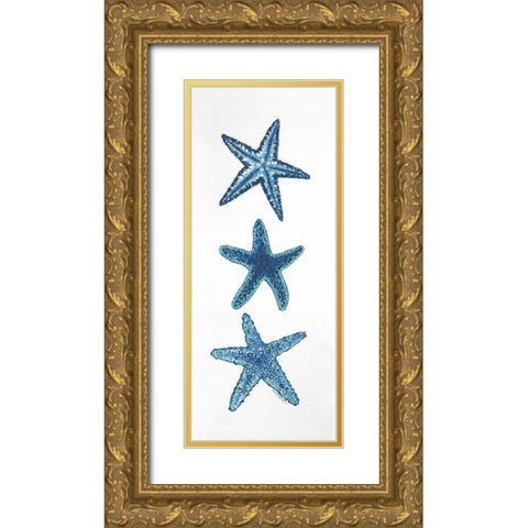 Starfish Gold Ornate Wood Framed Art Print with Double Matting by Shamp, Cindy