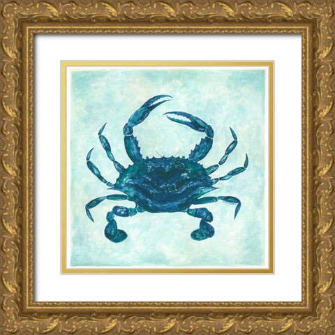 Crab Gold Ornate Wood Framed Art Print with Double Matting by Shamp, Cindy