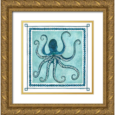 Octopus I Frame Gold Ornate Wood Framed Art Print with Double Matting by Shamp, Cindy