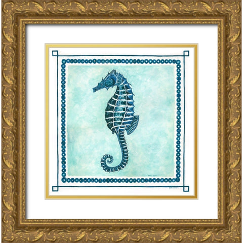 Seahorse Frame II Gold Ornate Wood Framed Art Print with Double Matting by Shamp, Cindy