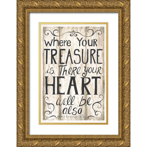 Treasure Gold Ornate Wood Framed Art Print with Double Matting by Shamp, Cindy