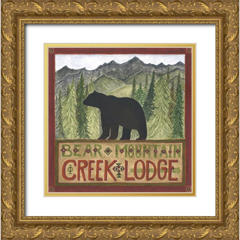Bear Mountain Creek Lodge Gold Ornate Wood Framed Art Print with Double Matting by Shamp, Cindy