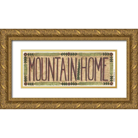 Mountain Home Gold Ornate Wood Framed Art Print with Double Matting by Shamp, Cindy