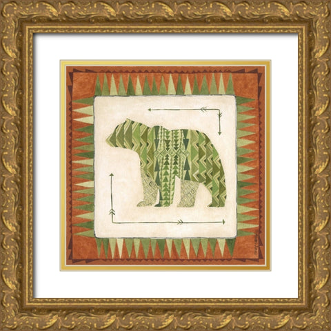 Lodge Bear Gold Ornate Wood Framed Art Print with Double Matting by Shamp, Cindy