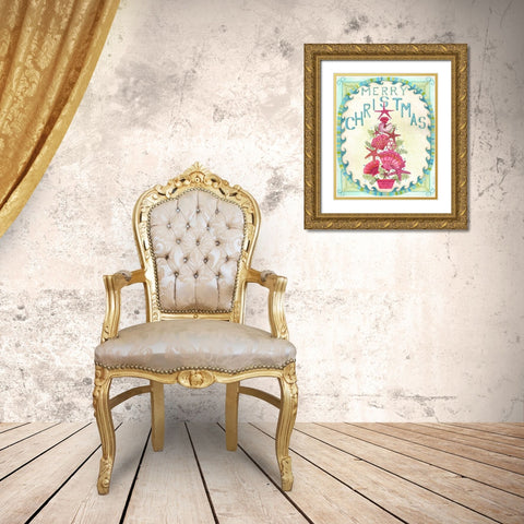 Merry Coastal Christmas Gold Ornate Wood Framed Art Print with Double Matting by Shamp, Cindy