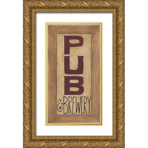 Pub and Brewery Gold Ornate Wood Framed Art Print with Double Matting by Shamp, Cindy