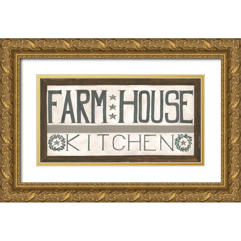 Farm House Kitchen Gold Ornate Wood Framed Art Print with Double Matting by Shamp, Cindy