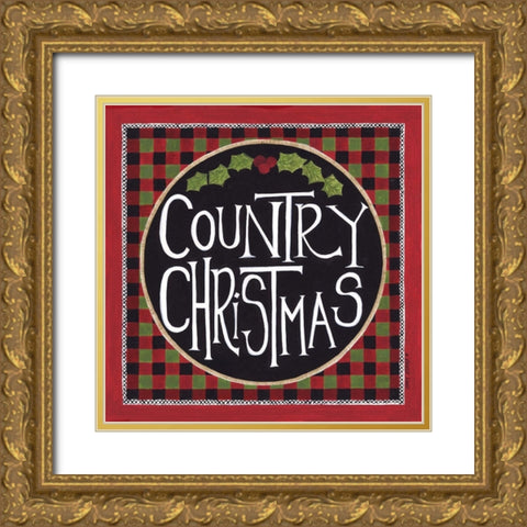 Country Christmas Gold Ornate Wood Framed Art Print with Double Matting by Shamp, Cindy