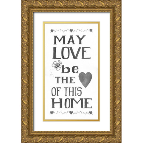 May Love Gold Ornate Wood Framed Art Print with Double Matting by Shamp, Cindy