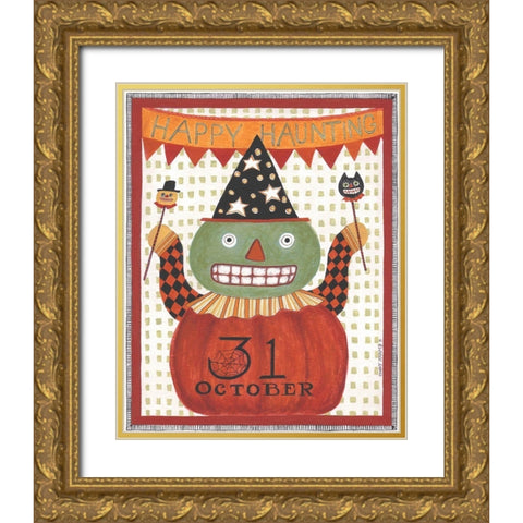 Happy Haunting Gold Ornate Wood Framed Art Print with Double Matting by Shamp, Cindy