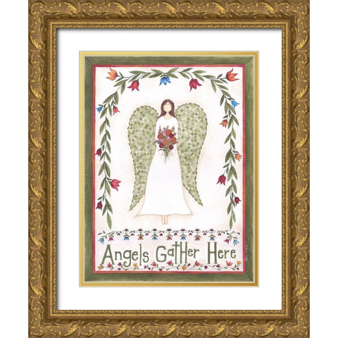 Angels Gather Gold Ornate Wood Framed Art Print with Double Matting by Shamp, Cindy