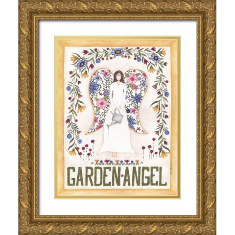 Garden Angel Gold Ornate Wood Framed Art Print with Double Matting by Shamp, Cindy