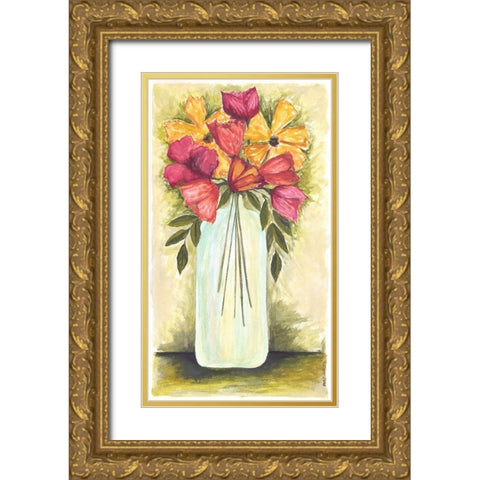 Abstract Flower I Gold Ornate Wood Framed Art Print with Double Matting by Shamp, Cindy