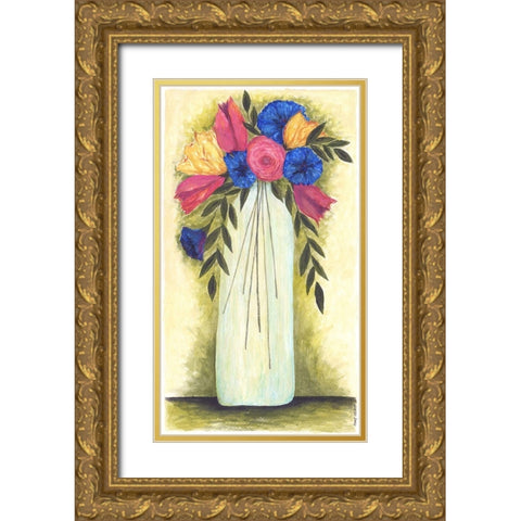Abstract Flowers II Gold Ornate Wood Framed Art Print with Double Matting by Shamp, Cindy
