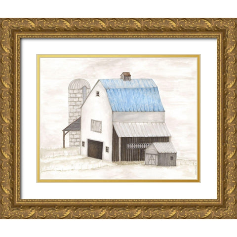 Barn I Gold Ornate Wood Framed Art Print with Double Matting by Shamp, Cindy
