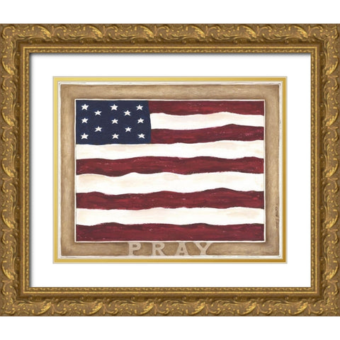 US Pray Gold Ornate Wood Framed Art Print with Double Matting by Shamp, Cindy