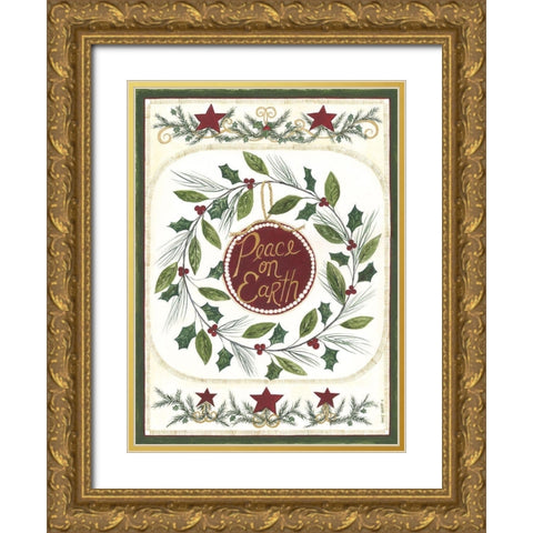 Peace on Earth Gold Ornate Wood Framed Art Print with Double Matting by Shamp, Cindy