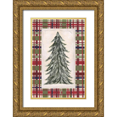 Christmas Tree Gold Ornate Wood Framed Art Print with Double Matting by Shamp, Cindy