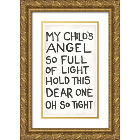 My Childs Angel Gold Ornate Wood Framed Art Print with Double Matting by Shamp, Cindy