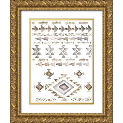 Winter Lodge Bkgnd Gold Ornate Wood Framed Art Print with Double Matting by Shamp, Cindy