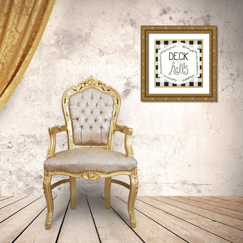Deck the Halls Gold Ornate Wood Framed Art Print with Double Matting by Shamp, Cindy