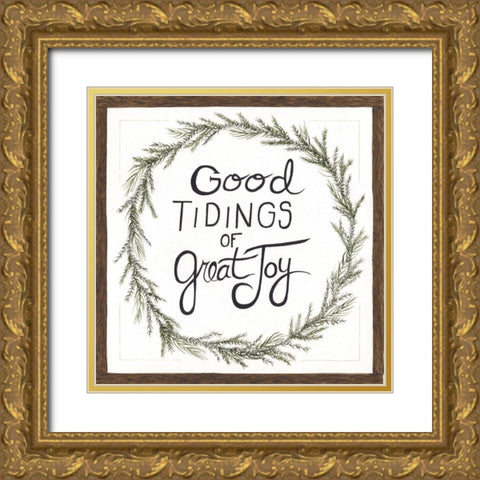 Good Tidings Gold Ornate Wood Framed Art Print with Double Matting by Shamp, Cindy