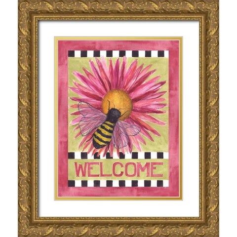 Welcome II Gold Ornate Wood Framed Art Print with Double Matting by Shamp, Cindy