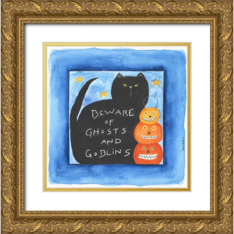 Beware Gold Ornate Wood Framed Art Print with Double Matting by Shamp, Cindy