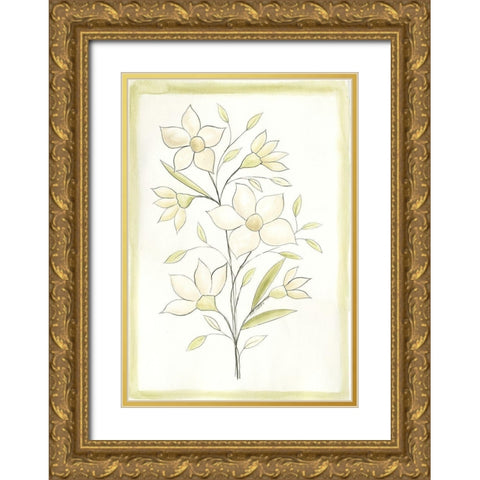 Flowers I Gold Ornate Wood Framed Art Print with Double Matting by Shamp, Cindy