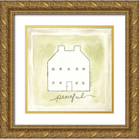 Peaceful Gold Ornate Wood Framed Art Print with Double Matting by Shamp, Cindy