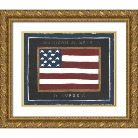 American Spirit - Nurse Gold Ornate Wood Framed Art Print with Double Matting by Shamp, Cindy