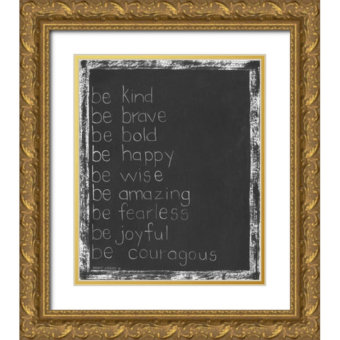 Be Gold Ornate Wood Framed Art Print with Double Matting by Shamp, Cindy