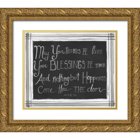 Nothing but Happiness Gold Ornate Wood Framed Art Print with Double Matting by Shamp, Cindy