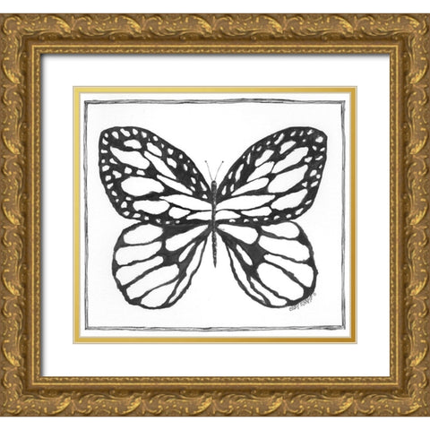 Butterfly II Gold Ornate Wood Framed Art Print with Double Matting by Shamp, Cindy