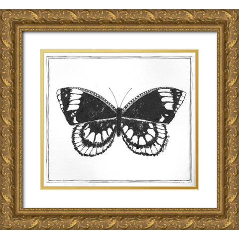 Butterfly III Gold Ornate Wood Framed Art Print with Double Matting by Shamp, Cindy