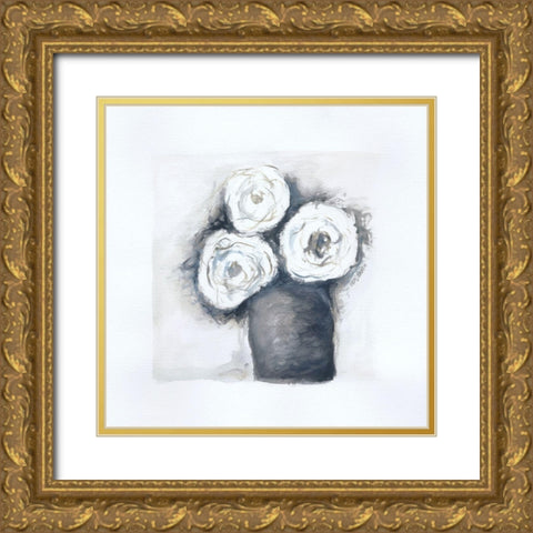 Gray Vase II Gold Ornate Wood Framed Art Print with Double Matting by Shamp, Cindy