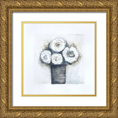 Gray Vase III Gold Ornate Wood Framed Art Print with Double Matting by Shamp, Cindy