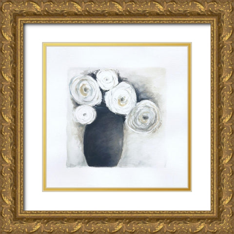 Gray Vase IV Gold Ornate Wood Framed Art Print with Double Matting by Shamp, Cindy