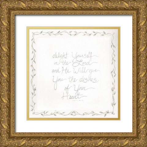 Delight Gold Ornate Wood Framed Art Print with Double Matting by Shamp, Cindy