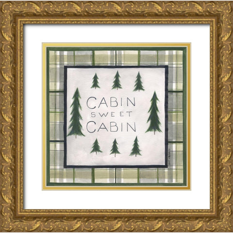 Cabin Sweet Cabin Gold Ornate Wood Framed Art Print with Double Matting by Shamp, Cindy