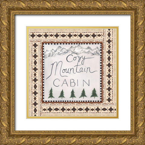 Cozy Tribal Gold Ornate Wood Framed Art Print with Double Matting by Shamp, Cindy