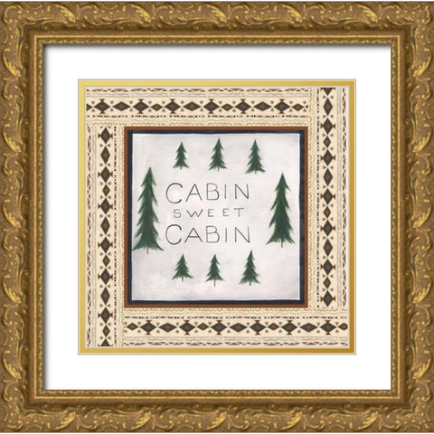 Tribal Cabin Gold Ornate Wood Framed Art Print with Double Matting by Shamp, Cindy
