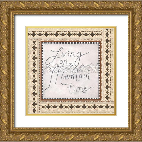 Tribal Mountain Gold Ornate Wood Framed Art Print with Double Matting by Shamp, Cindy