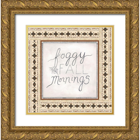 Tribal Fall Gold Ornate Wood Framed Art Print with Double Matting by Shamp, Cindy