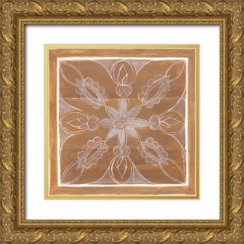 Tile I Gold Ornate Wood Framed Art Print with Double Matting by Shamp, Cindy