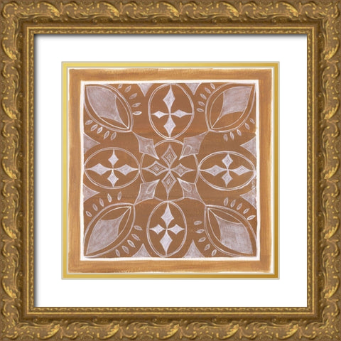 Tile III Gold Ornate Wood Framed Art Print with Double Matting by Shamp, Cindy